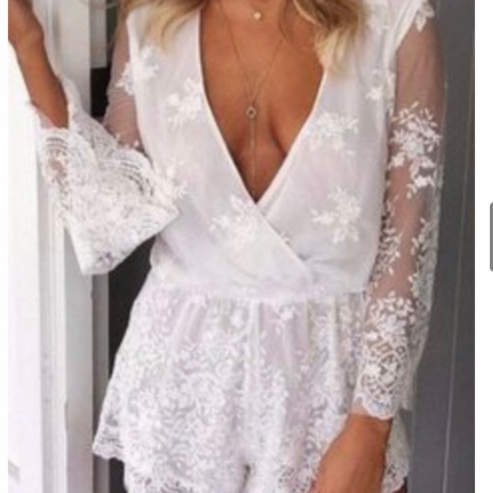 White lace romper